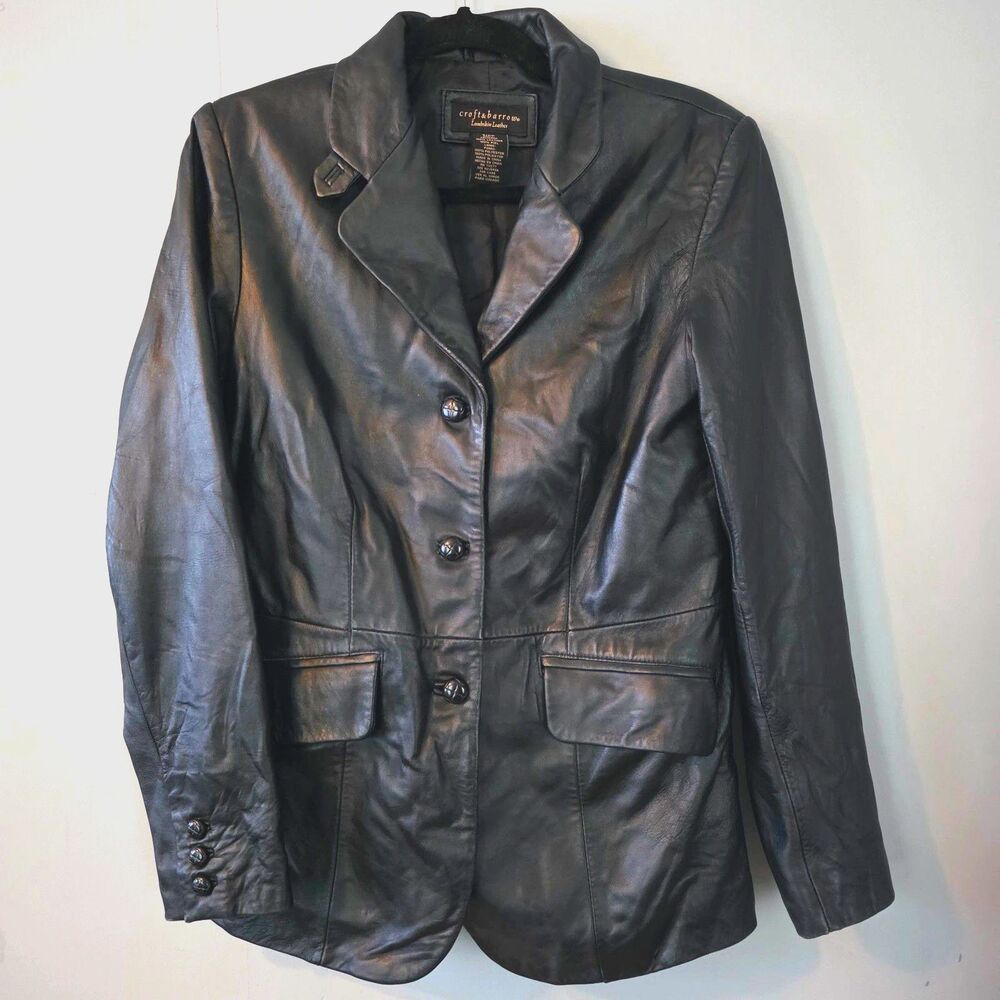 Coldwater Creek Black Leather Jacket Blazer. SM Moto Dark Romance Whimsygoth